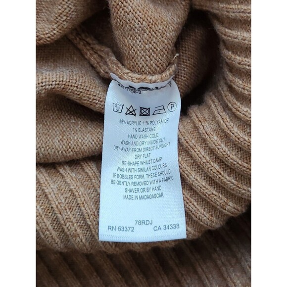 FRENCH CONNECTION Size Medium Rust Brown Mock Neck Pullover Long Sleeve Sweater - Picture 7 of 7